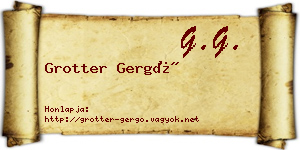Grotter Gergő névjegykártya